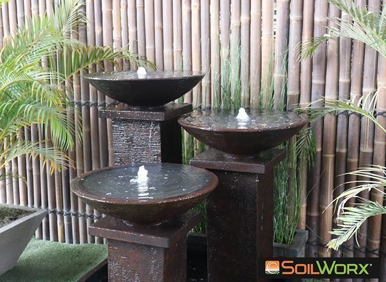 Triple Bowl Fountain - Charcoal